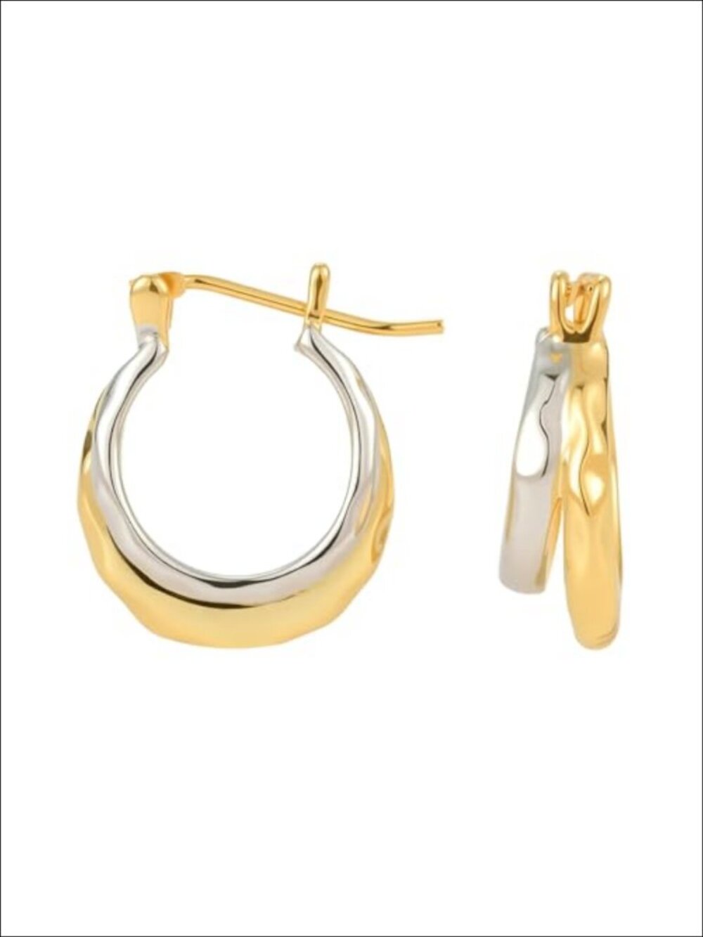 14K Gold Plated Rhodium Plated Dainty Hoop Stud Earrings Hypoallergenic